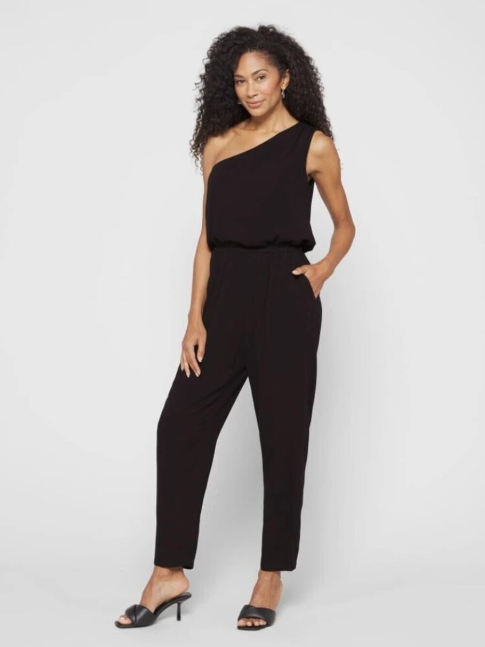 Black- Liv One shoulder jumpsuit